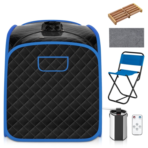 Topbuy Portable Steam Sauna Spa Household Personal Sauna Tent with 9-Level Temperature &Timer Coffee/Navy/Black