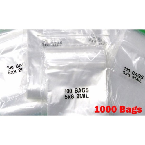 iMBAPrice Large Clear Reclosable ZipLock Ploy Bags(5" x 8" Inch) Case of 1000 Bags