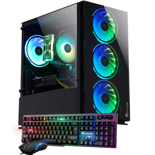 HAJAAN  Breeze Gaming Desktop Tower PC - Intel Core I3-10100F Processor 3.6Ghz, 16GB Ddr4 Ram, 1Tb SSD 1Tb HDD, Nvidia Geforce Gtx 1050 Ti 4GB, Wifi