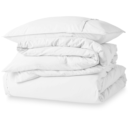 BARE HOME  100% Organic Cotton Duvet Cover Set - Crisp Percale Weave - Lightweight & Breathable - Twin/twin Xl In White