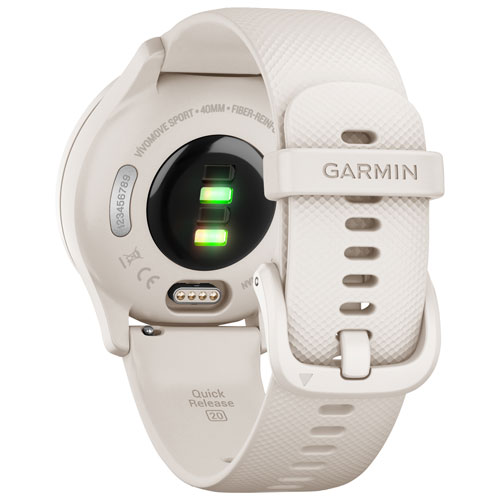 Garmin vivomove Sport 40mm Bluetooth Active Smartwatch Ivory Best Buy Canada