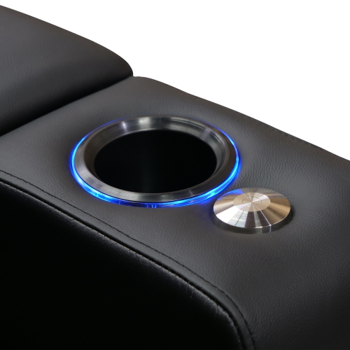 Valencia Piacenza Console Home Theater Seating | Premium Top Grain Nappa Leather, Power Headrest, with Center Dropdown Console