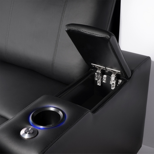 Valencia Piacenza Console Home Theater Seating | Premium Top Grain Nappa Leather, Power Headrest, with Center Dropdown Console