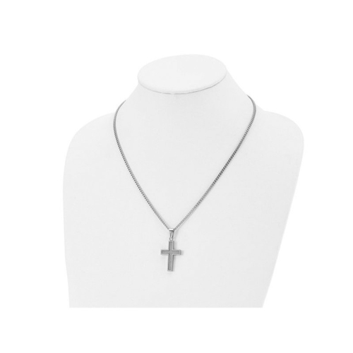 Collier pendentif croix en acier inoxydable Mens avec chaîne