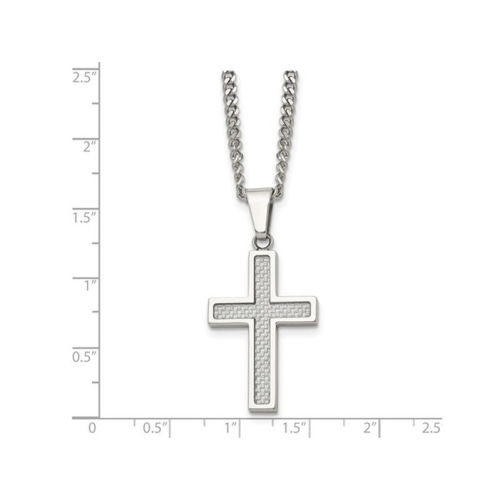 Collier pendentif croix en acier inoxydable Mens avec chaîne