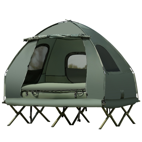 Tente de camping pliante pour 2 personnes avec sac de couchage et matelas gonflable de PatioJoy pour l’activité à l’extérieur