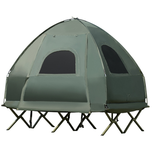 Tente de camping pliante pour 2 personnes avec sac de couchage et matelas gonflable de PatioJoy pour l’activité à l’extérieur