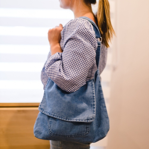 Splurg'd Denim messenger bag - Bleached Blue