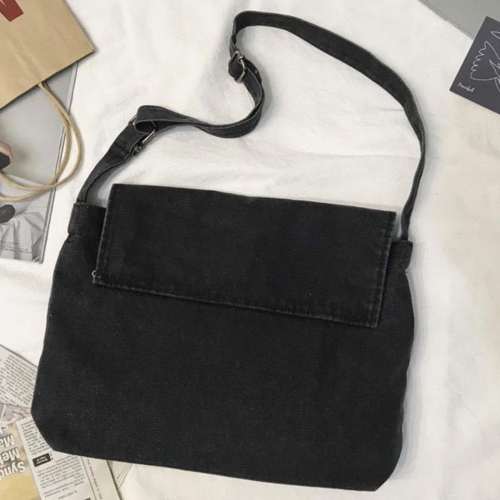Splurg'd Denim messenger bag - Black