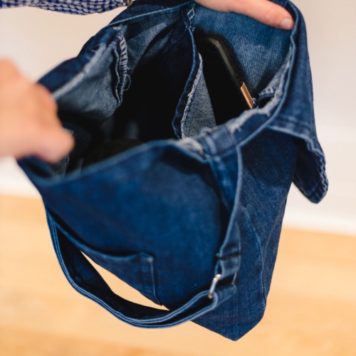 Splurg'd Denim messenger bag - Black