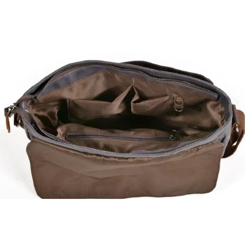 Splurg'd Canvas messenger bag. Military style vintage messenger bag. - Brown