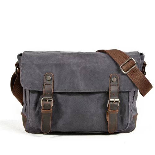 Splurg'd Canvas messenger bag. Military style vintage messenger bag. - Brown