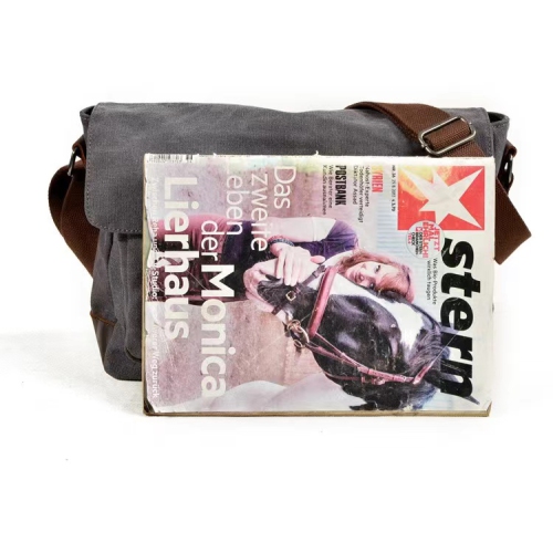 Splurg'd Canvas messenger bag. Military style vintage messenger bag. - Brown