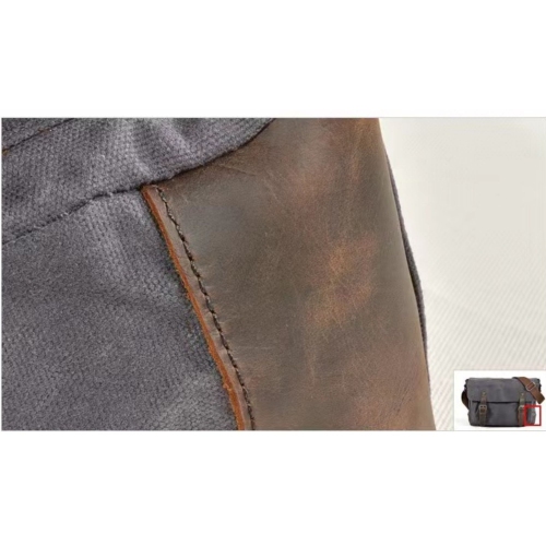 Splurg'd Canvas messenger bag. Military style vintage messenger bag. - Grey