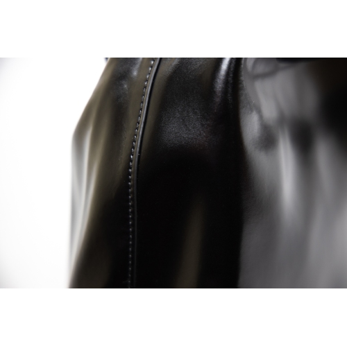 Splurg'd Leather tote bag with long strap and carry handle - Black