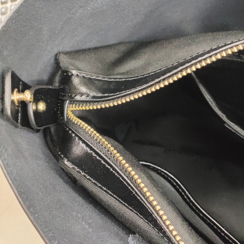 Splurg'd Leather tote bag with long strap and carry handle - Black