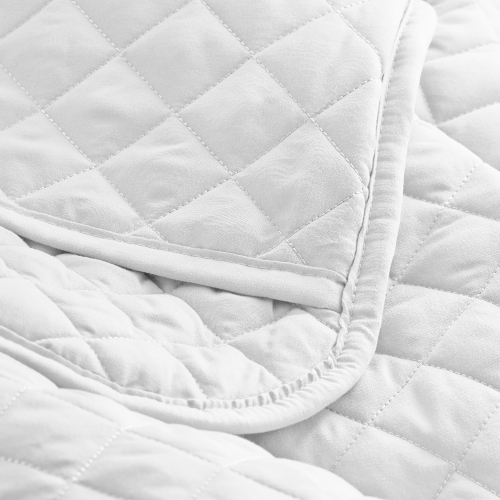 Bare Home Premium 3 Piece Coverlet Set - Diamond Stitched - Ultra-Soft Luxurious Lightweight All Season Bedspread - Full/Queen, White