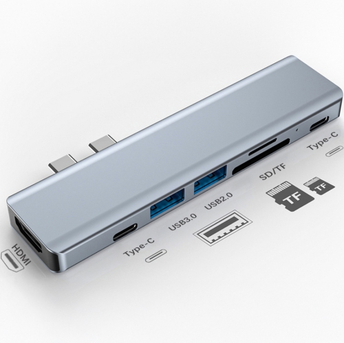 USB-C HUB Multifunction Adapter for Apple Macbook Pro, MacBook Air with 7 Ports compatible with Thunderbolt 3