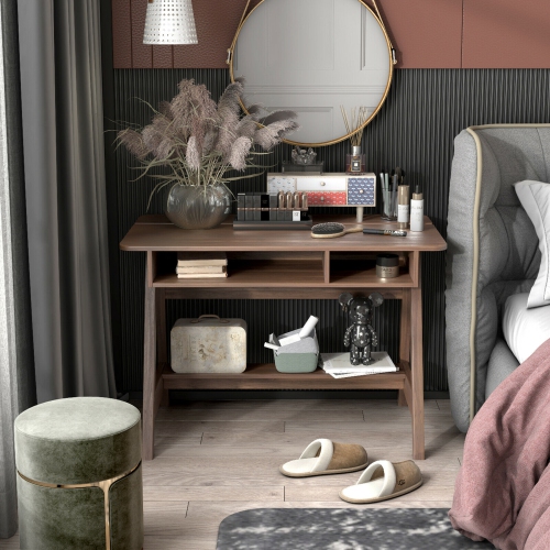 Gymax Computer Desk Home Office Writing Workstation w/ Flip Top Compartment