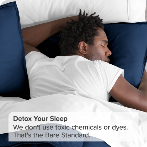 Bare Home Premium 1800 Ultra-Soft Microfiber Pillow Sham - Double Brushed - Hypoallergenic - Wrinkle Resistant - Standard, Dark Blue