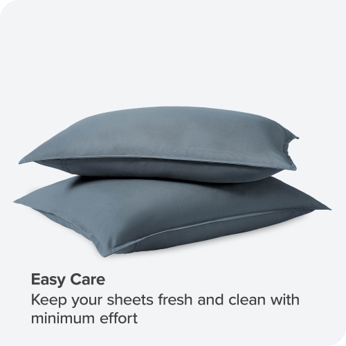 Bare Home Premium 1800 Ultra-Soft Microfiber Pillow Sham - Double Brushed - Hypoallergenic - Wrinkle Resistant - King, Coronet Blue