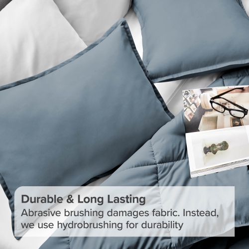 Bare Home Premium 1800 Ultra-Soft Microfiber Pillow Sham - Double Brushed - Hypoallergenic - Wrinkle Resistant - King, Coronet Blue