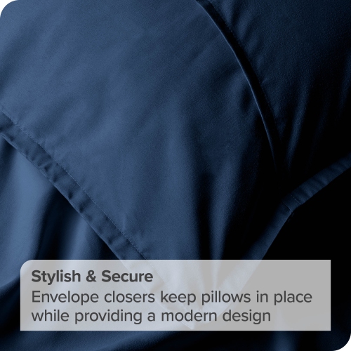 Bare Home Premium 1800 Ultra-Soft Microfiber Pillow Sham - Double Brushed - Hypoallergenic - Wrinkle Resistant - King, Dark Blue