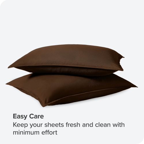 Bare Home Premium 1800 Ultra-Soft Microfiber Pillow Sham - Double Brushed - Hypoallergenic - Wrinkle Resistant - King, Cocoa