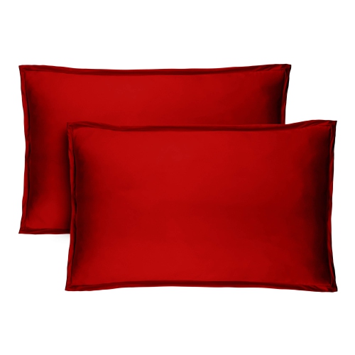 BARE HOME  Premium 1800 Ultra-Soft Microfiber Pillow Sham - Double Brushed - Hypoallergenic - Wrinkle Resistant - Standard In Red