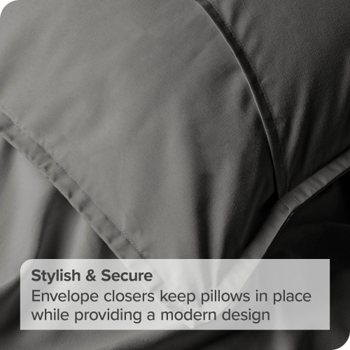 Bare Home Premium 1800 Ultra-Soft Microfiber Pillow Sham - Double Brushed - Hypoallergenic - Wrinkle Resistant - Standard, Grey