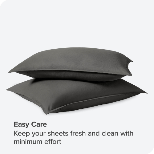 Bare Home Premium 1800 Ultra-Soft Microfiber Pillow Sham - Double Brushed - Hypoallergenic - Wrinkle Resistant - Standard, Grey