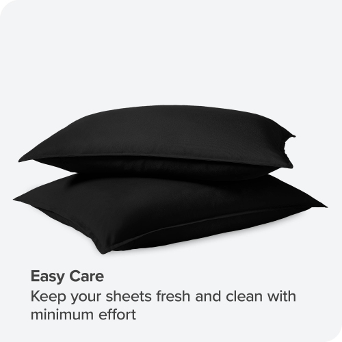 Bare Home Premium 1800 Ultra-Soft Microfiber Pillow Sham - Double Brushed - Hypoallergenic - Wrinkle Resistant - King, Black