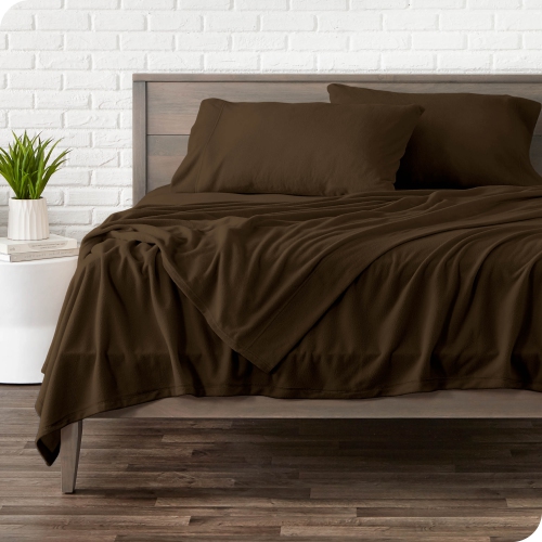 Ensemble de draps en molleton Bare Home - molleton polaire moelleux, draps résistant au comprimé - chaleur toute saison, respirant et