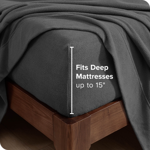 Ensemble de draps en molleton Bare Home - molleton polaire moelleux, draps résistant au comprimé - chaleur quatre saisons, respirant et