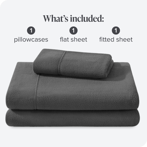 Bare Home Fleece Sheet Set - Plush Polar Fleece, Pill-Resistant Bed Sheets - All Season Warmth, Breathable & Hypoallergenic - Twin XL, Gray