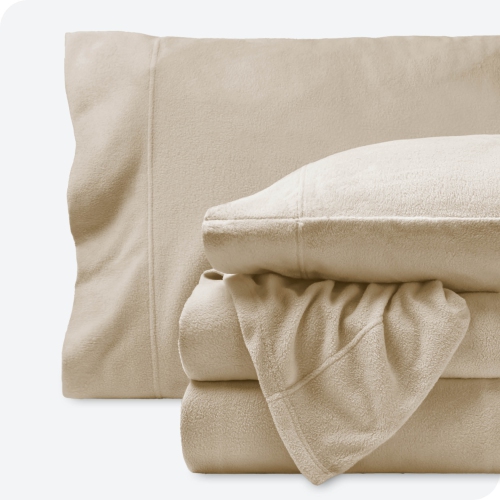 Bare Home Fleece Sheet Set - Plush Polar Fleece, Pill-Resistant Bed Sheets - All Season Warmth, Breathable & Hypoallergenic - Twin, Sand