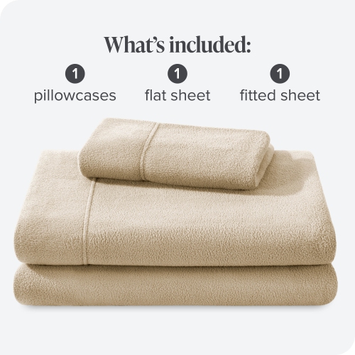 Ensemble de draps en molleton Bare Home - molleton polaire moelleux, draps résistant au comprimé - chaleur toute saison, respirant et hypoallergène -