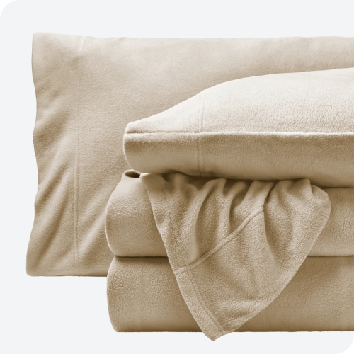 Bare Home Fleece Sheet Set - Plush Polar Fleece, Pill-Resistant Bed Sheets - All Season Warmth, Breathable & Hypoallergenic - Twin XL, Sand