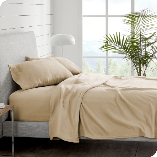 Bare Home Fleece Sheet Set - Plush Polar Fleece, Pill-Resistant Bed Sheets - All Season Warmth, Breathable & Hypoallergenic - Twin XL, Sand