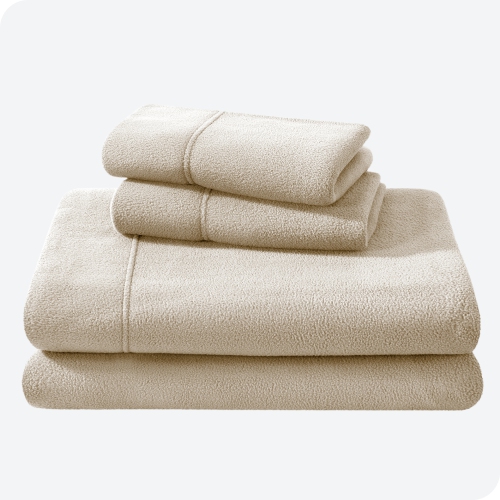 Bare Home Fleece Sheet Set - Plush Polar Fleece, Pill-Resistant Bed Sheets - All Season Warmth, Breathable & Hypoallergenic - Twin XL, Sand