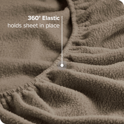 Bare Home Fleece Sheet Set - Plush Polar Fleece, Pill-Resistant Bed Sheets - All Season Warmth, Breathable & Hypoallergenic - Queen, Taupe