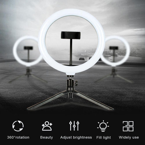 10" LED RGB Desktop Selfie Ring Light with Mini Tripod & Adjustable Phone Holder for Live Streaming/Makeup/YouTube/Tik Tok