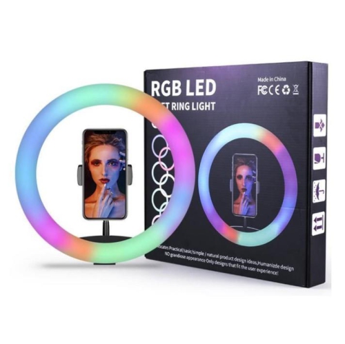 10" LED RGB Desktop Selfie Ring Light with Mini Tripod & Adjustable Phone Holder for Live Streaming/Makeup/YouTube/Tik Tok