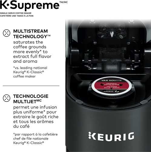 Keurig K-Supreme Single Serve K-Cup Pod Coffee Maker, With MultiStream Technology, Black