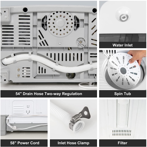 Costway Portable Twin Tub Washing Machine Washer(13.2lbs) & Spinner