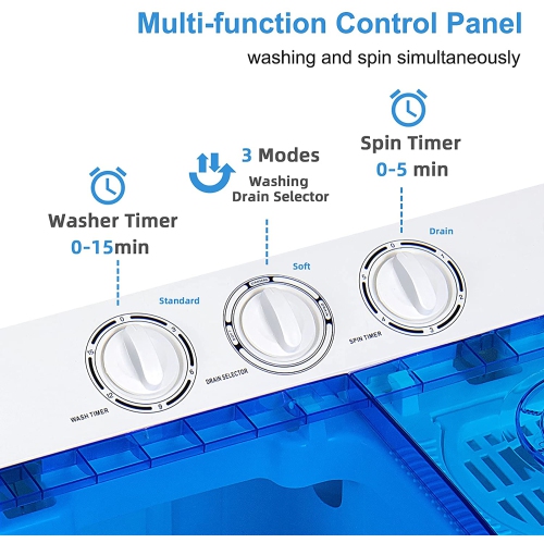 Costway Portable Twin Tub Washing Machine Washer(13.2lbs) & Spinner