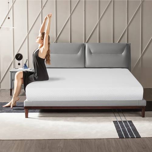 Matelas en mousse 8 po Chambre de lit tout-en-un moyennement ferme avec housse amovible de Costway