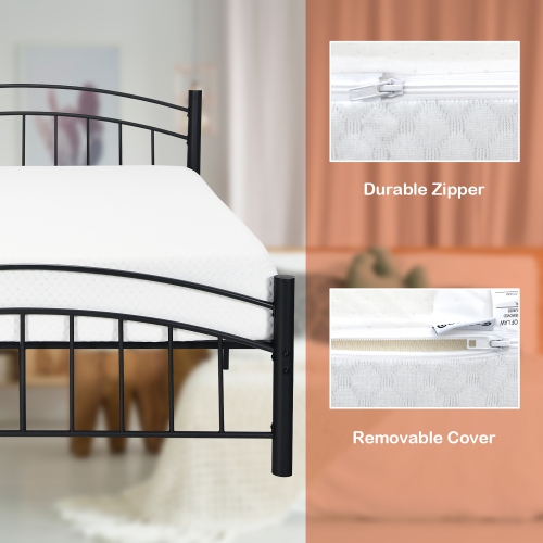 Matelas en mousse 8 po Chambre de lit tout-en-un moyennement ferme avec housse amovible de Costway