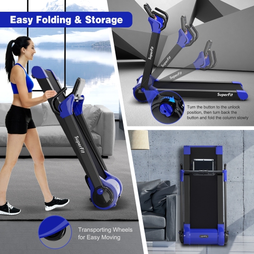 Superfit Folding 2.25HP Electric Treadmill Running Machine APP Control Bluetooth