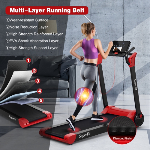 Superfit Folding 2.25HP Electric Treadmill Running Machine APP Control Bluetooth